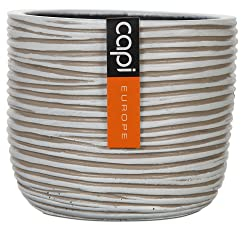 Capi Europe - Blumentopf Kugel Rib - 10x9 - Elfenbein - Blumentopf für den Innenbereich