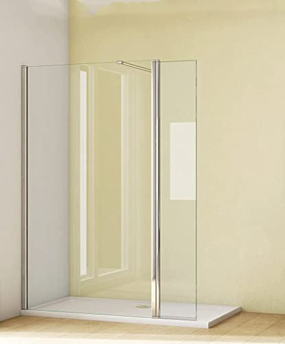 Acezanble Walk in Dusche 100x200cm Duschabtrennung Seitenwand Duschwand mit Flipper Panel