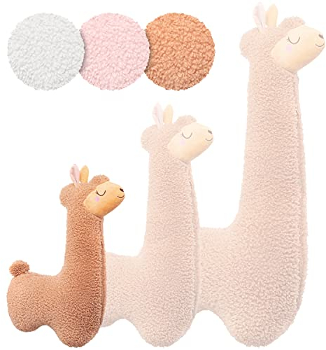 Engelshof Alpaka Kuschelkissen Lama Kuscheltier Seitenschläferkissen XXL plüschtier; Stofftier für Teenager, Mädchen und Jungen, Alpaka Geschenk, Schmusekissen, Kuscheltier Braun 75cm