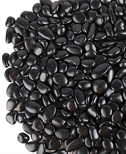 Black Pebbles for Plants 1.8lb Bulk Bag Aquarium Gravel 0.8- 1.2 Decorative Polished Fish Tank Stone