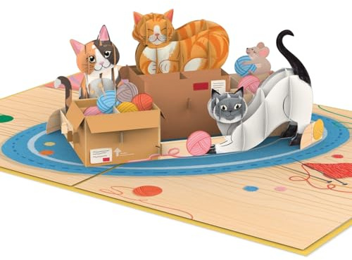 papercrush® Carte pop-up avec chats mignons - Carte d'anniversaire 3D amusante avec chat pour femme, petite amie et mamie - Carte de vœux spéciale pour les amoureux des chats