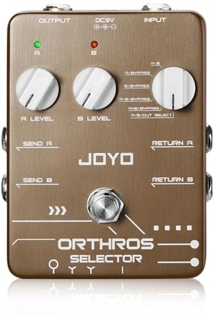 JOYO Pédale d'effet Sélecteur de lignes double effets, commutateur A/B 6 modes avec contrôle de volume indépendant, Bypass (ORTHROS SELECTOR JF-24)