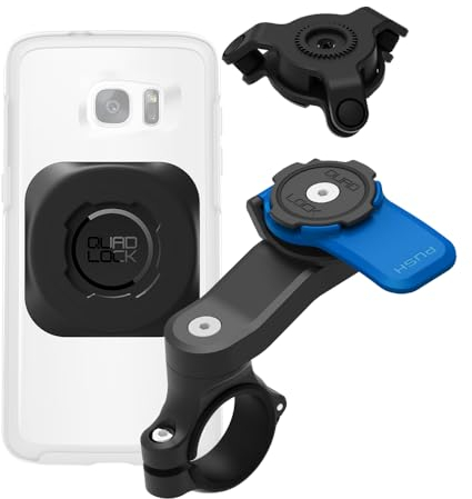 QUAD LOCK Motorrad-Telefonhalterungsset für Lenker mit Vibrationsdämpfer und MAG-Universaladapter