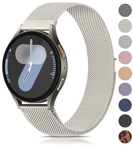 Vancle Armband för Samsung Galaxy Watch 7 armband 40 mm 44 mm kvinnor och män, metall mesh rostfritt stål ersättningsarmband 20 mm klockarmband för Samsung Galaxy Watch FE 40 mm