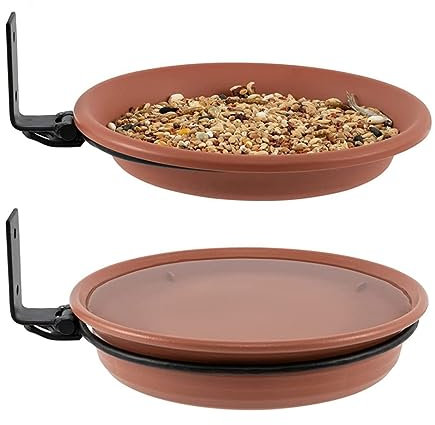 Wandmontierte Vogelhäuschen rund Vogelfutterschale Vogelbad Hängende Brunnen Hummingbird Feeder für Outdoors Fensterdeck Balkon Garten