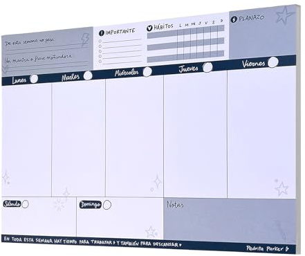 Planificador semanal Pedrita Parker A4 - Weekly planner en Español Sin Fecha: Organizador semanal para mejorar tu Productividad [52 hojas de Alto Gramaje]