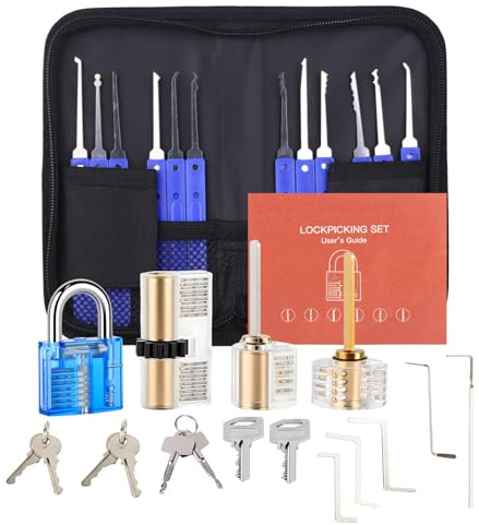 Set Grimaldelli, [36 Pcs] [2025 Nuova Versione] Diyife Set Fabbro, Grimaldelli Professionali con 4 Trasparente Serratura, Kit Grimaldelli, Lockpicking Set per Fabbri Principianti ed Esperti