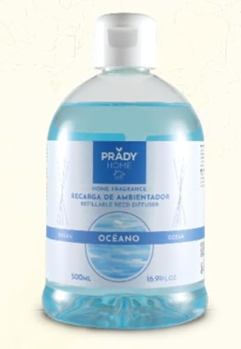 Prady – Parfum d'intérieur rechargeable Océano – 500 ml – Parfum brise océan – Recharge de parfum d'ambiance longue durée pour diffuseurs à roseaux et sprays