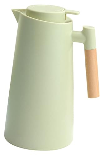 BESPORTBLE Bollitore Termico Interno in Vetro Isolante Brocca Acqua Grande Capacità Manico in Legno e Coperchio Ermetico Bottiglia D’Acqua Isolata per Uso Domestico Ufficio e Campeggio