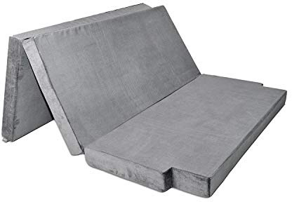 Coussin de couchage de qualité supérieure Visco VW T5 T6 California Beach - Matelas pliant Mayaadi-Home - Pliable - 190 x 150 x 10 cm - Gris foncé