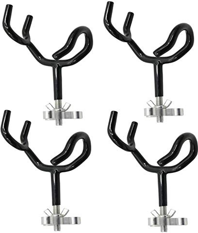 4PCS Sure Grip Steel 20 Degree Angle Rod Holder with Mounting Base Fishing Rod Holder for Boat, Ship, Yacht and More for Fishing Lovers