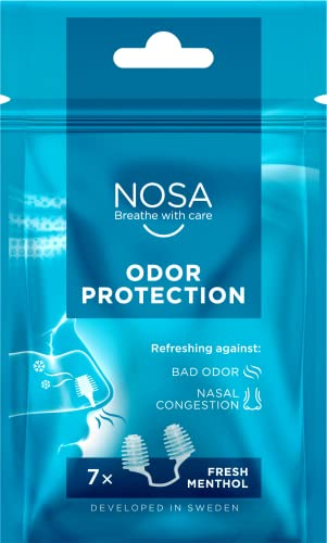 NOSA odor control | Vermeiden Sie unangenehme Gerüche | Einzigartig und diskret | Geruchsschutz | Frischer Menthol-Duft | 7er pack