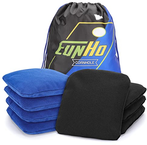 EunHo Professional Cornhole Bags Set of 8 Dual Sided Slick and Stick