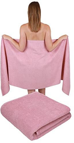 Betz 2 Stück Saunatuch 100% Baumwolle Lotus 70x200 cm Berlin XXL Saunatücher Sauna Handtuch Weich Groß Frottee Badetuch Farbe Lotus