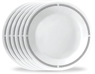 Corelle Vitrelle 6.75 Salad Appetizer Plate Set, Triple Layer Glass and Chip Resistant, Lightweight Round Plates, 6-Piece Brasserie