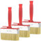 Graplan Lot de 3 pinceaux à lasure - 30 x 120 mm de large - Avec manche en plastique - Pas de perte de poils - Grandes surfaces - Pour mur, meubles, clôture, bois