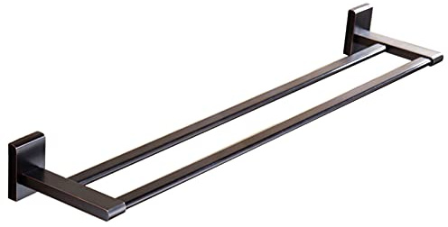 CETEOR Hand Towel Holder,Bathroom Towel Holder, Bathroom Double Towel Bar Holder,40cm/50cm/60cm,CreativityWall Mounted All Bronze Towel Bar Rail,Copper Brushed Finish,Black(SZ:50cm)