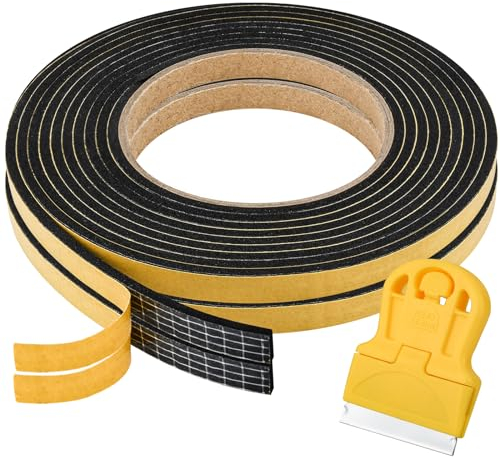 Ancable Bande d'étanchéité pour éviers et éviers encastrés, 2 pièce, 9 mm x 3 mm x 3,3 m, ruban de montage étanche avec petit grattoir, bande d'étanchéité autocollante pour éviers