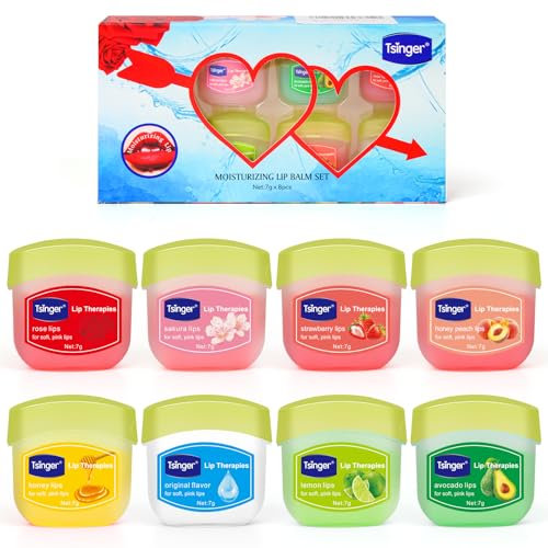 Lippenpflege, Lippenbalsam mit Glycerin für trockene rissige Lippen, pflegender Lippenstift mit reichhaltiger Formel für schnelle und anhaltende Pflege 1er Pack (8pcs)