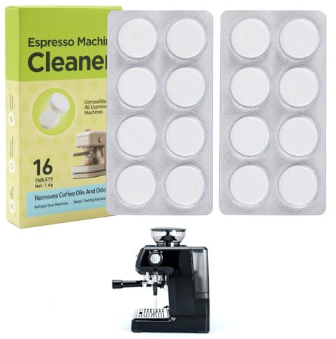16 Reinigungstabletten für Kaffeevollautomaten & Kaffeemaschinen Kaffeemaschinenreiniger Kompatibel mit Jura Siemens Delonghi Krups etc alle bekannten Marken Kaffeefettlöser Gegen Kaffeeöl-Rückstände