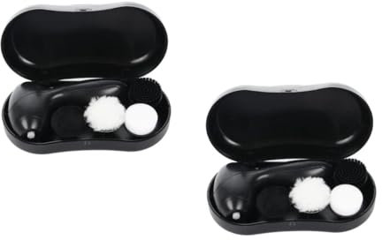 DEARMAMY 2 Ensembles Cireuse à Chaussures à Main Nettoyeur Chaussure Shoe Cleaner nettoyant Chaussure cireuse à Chaussures électrique cireur d'entretien du Cuir Composant élèctronique Black