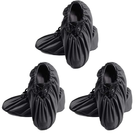3 Pairs Reusable Overshoes Non-Slip Washable Shoe Covers for Household Thickened Dustproof Indoor Boot Covers