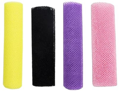 4 Pièces Éponge Africaine en Maille pour Douche,Lot d'Éponges de Bain Texturées Double Face Rugueux,Exfoliant et Nettoyant Professionnel pour Corps Dos,Adaptée à Tous Types de Peau Hommes et Femmes
