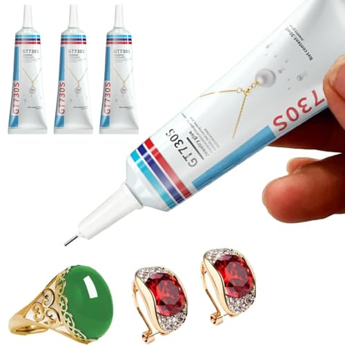 Cutiolly Colla per Gioielli,3pcs Colla per Bigiotteria,Collas per Bigiotteria Trasparente,Collas Glitterata Con Brillantini,Colle per Strass su Tessuti,Colle Trasparente