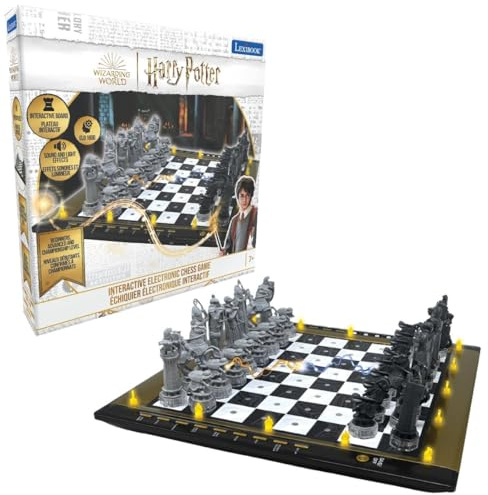 Lexibook Harry Potter® Juego de ajedrez electrónico con Teclado táctil y Efectos de luz y Sonido, 32 Piezas, 64 Niveles de dificultad, Juego de Mesa Familiar, CG3000HPLXB
