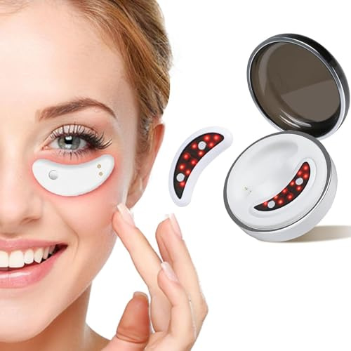 Thérapie Par Lumière Rouge LED Pour Les Yeux, Masseur Oculaire EMS, 2 Modes De Réglage, Appareil De Traitement Anti-âge Pour Les Yeux, Arrêt Automatique Après 10 Minutes, Soulage La Fatigue Oculaire