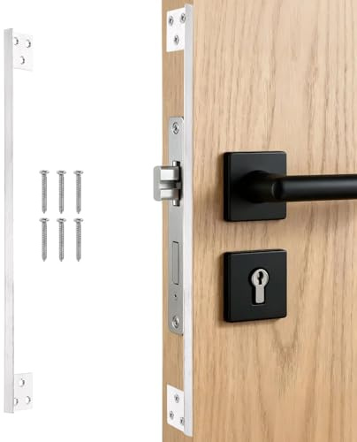 QUARKZMAN Placas Protectoras De Cerradura De Puerta 11 Escudo De Seguridad Para Puertas De Acero Inoxidable Con Tornillos Para Cerraduras Y Cierres Plateado