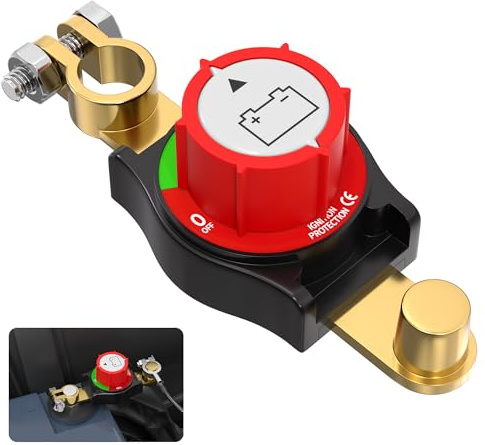 Joinfworld Batteriavskiljare 12 V 24 V 48 V, ON-OFF batterihuvudbrytare, batteribrytare 12 V strömbrytare, batteriseparator för bil, lastbil, båt, jakt, husvagn, motorcykel, bil