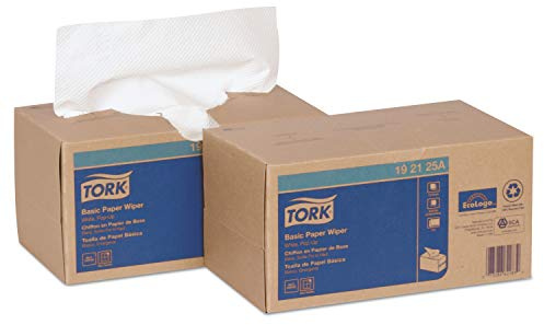 Tork 192125A Multipurpose Paper Wiper, 10.25-Inch x 9-Inch , White, 110/Box, 18 Boxes/Carton