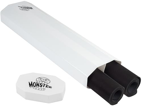 Dual Playmat Tube - Monster Protectors Prism-Shaped Play Case Holds Two Playmats at Once - Won't Roll Off Surface and Easy in and Out Design- Add Your Own Designs on Marker Surface!