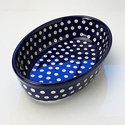 Polish Pottery 24cm x 16cm Oval Lasagne Oven Serving Dish - Blue Eyes