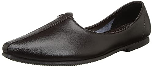 BATA Men’s Slip-On Punjabi Mojari Jalsa, Traditional Ethnic Flats Loafers with Comfortable Fit & Durable Sole, Perfect for Festive Occasions, Weddings, Cultural Events & Daily Wear, 9 (UK) Brown
