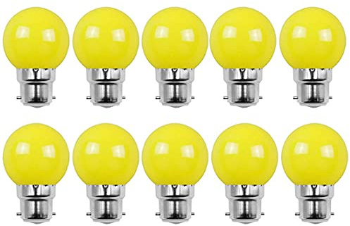 Aiwerttes 2W Globe G45 B22 Base LED Bulb Colored Yellow Bulb 20W Equivalent for Indoor and Outdoor String Lights,Not dimmable