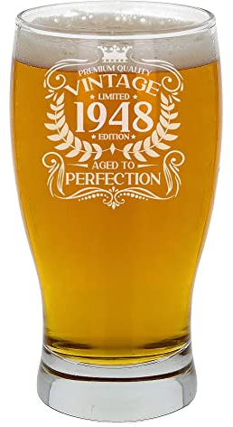 Always Looking Good 75° compleanno regalo per gli uomini vintage 1948 invecchiato alla perfezione bicchiere da birra inciso pinta regalo per 75 anni di età inciso sidro Lager birra tulipano pinta