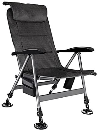 MOOWI Camping Stuhl Bürozähler Faltende Angelstuhl mit Verstellbarer Kissen Rückenlehne Beine for Wild Camping Beach Fliegenfischenhocker Schlaf Bett Anglerstuhl