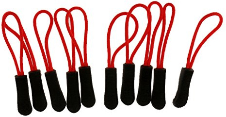 Courtieyeardceastea Lot de 10 tirettes de rechange pour fermeture éclair Rouge