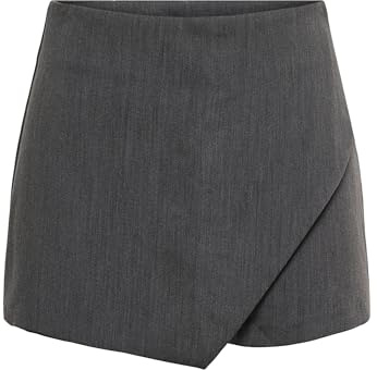 ONLY Onlmist-Yasmine MW Wrap Skorts TLR Noos Minigonna, Grigio Scuro mélange, 40