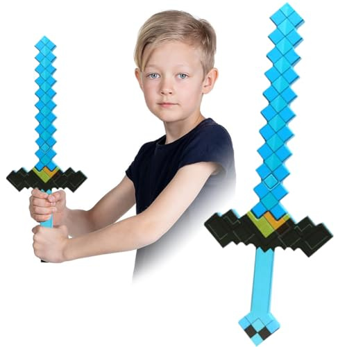 YCVBCY Pixel Espada de Juguete para Niños Arma de Juguete de Plástico Pixel Espada de Juguete para Juegos Colección de Accesorios de Batalla de Juguetes Regalos para Niños Halloween Carnaval