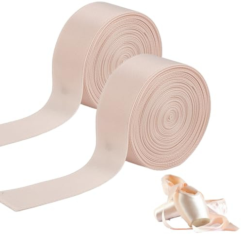 Letsinstyle 5.4 rotolo di Nastro Elastico In Raso per Scarpe Da Punta Da Balletto, Lunghezza Totale {1} metro, 2 pezzo di Nastro Elastico per Scarpe Da Punta Da Balletto, Nastri Elastici per Scarpe Da