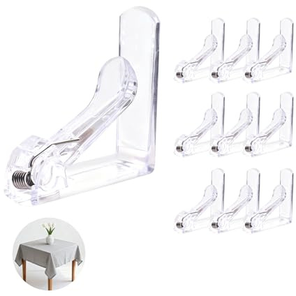 Pinzas Transparentes Set De 4 Unidades Resistentes Para Mesas De Hasta 45 Mm De Grosor - Antideslizantes Y Resistentes A La Intemperie Para Jardín, Balcón Y Uso Interior Pinzas Sujeta Manteles