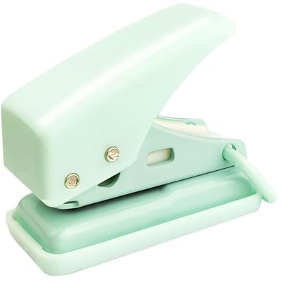 ZenithQuest Hole Punch Mini Handheld Portable Puncher Single Hole Puncher Perforator 10 Sheets at One Time for Paper Card Tag Green