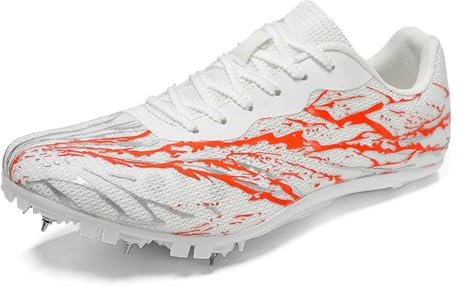 Dwihuize Zapatillas De Atletismo Hombre Zapatillas con Clavos para Niños Zapatillas De Carreras Y Salto Zapatillas Profesionales para Correr Y Sprint para Niños Y Niñas,Blanca,37 EU