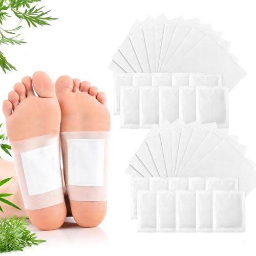 KADFEL 60 parches de hierbas naturales para pies de 6x8 cm para días prolongados de pie o después de hacer deporte – Adecuados para el cuidado diario de los pies.