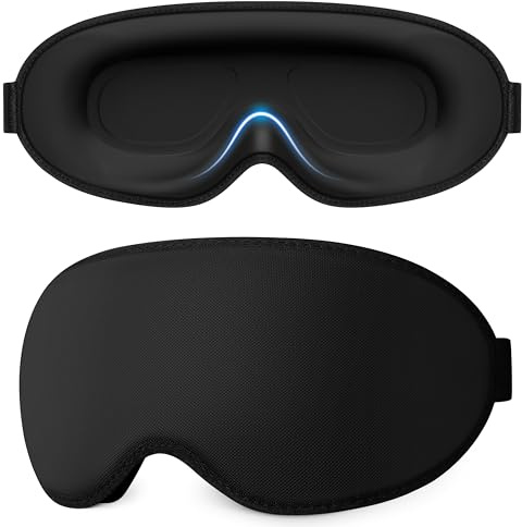 Gritin 2026 Gen2 Masque de Nuit 100% Occultant,Masque de Sommeil Ultra-Doux | Orbite Oculaire Monobloc-Confortable pour Dormir sur le Côté, Zero Pression avec Bandeau Réglable pour Homme Femme Voyage