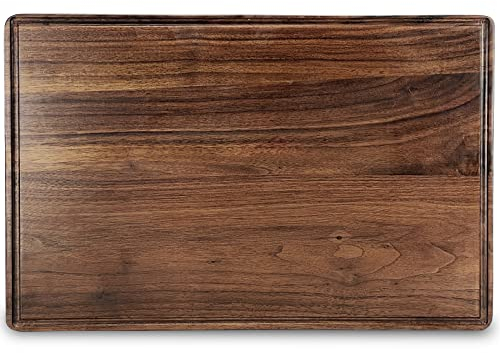 MAGIGO Tabla de cortar rectangular de madera de nogal de 17 x 11 pulgadas para cocina, tabla de cortar de madera con ranuras de jugo