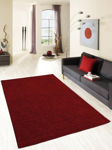 Rug Studios Teppich NONZA | Farbe: Rot; Größe: 70 x 140 cm | strapazierfähig und leicht zu reinigen | Wohnzimmer | Schlafzimmer